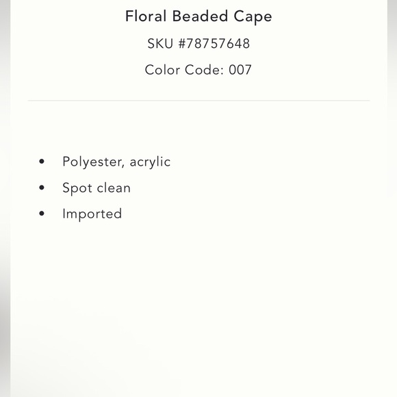 🍀SUPER RARE🍀 Anthropologie NWT Floral Beaded Cape Pearl Mesh Vest Cape ALL. - Picture 8 of 15